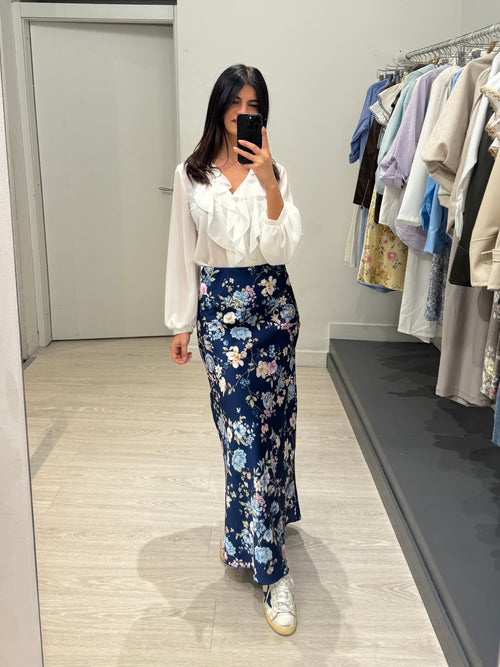 Camicia scollo volant a V