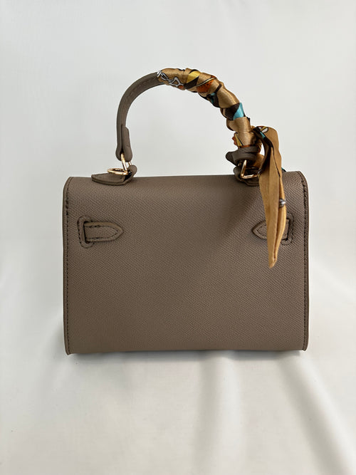 Borsa piccola fibbia e foulard ecopelle