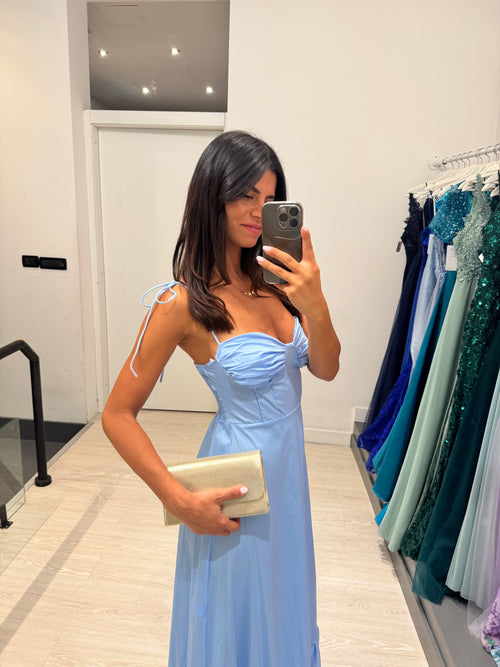 Vestito lungo cotone laccetti