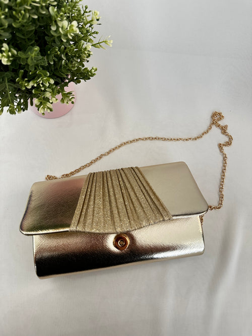 Pochette elegante pieghe Lurex
