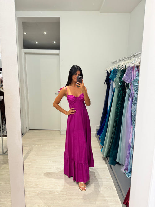 Vestito lungo cotone laccetti