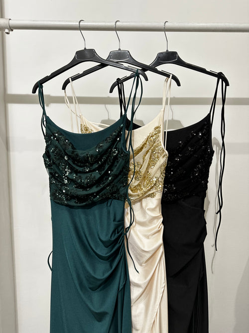 Abito cerimonia sirena top paillettes laccetti