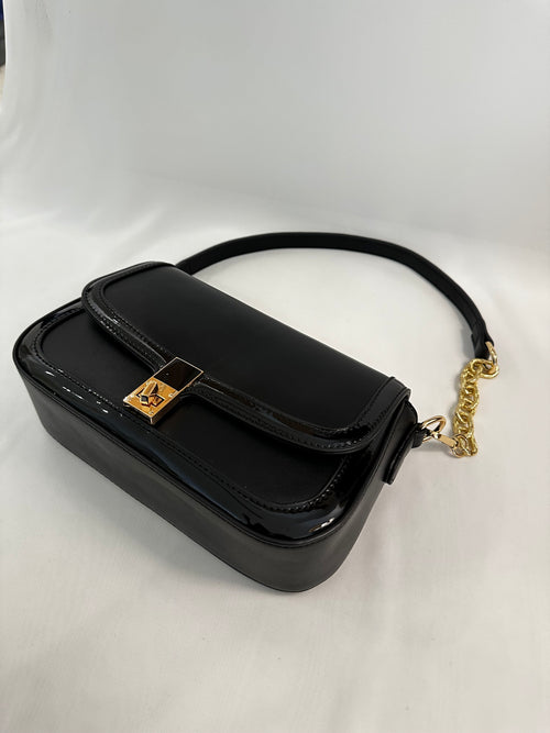 Borsa spalla con catena ecopelle
