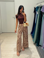 Pantalone palazzo viscosa fantasia V