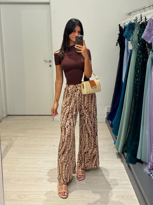 Pantalone palazzo viscosa fantasia V