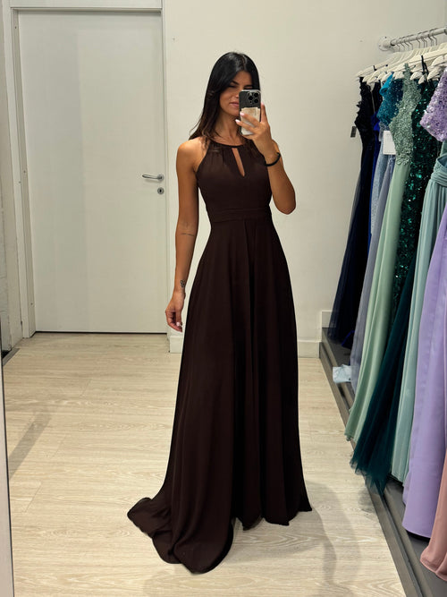 Tuta elegante scollo americano con mantella