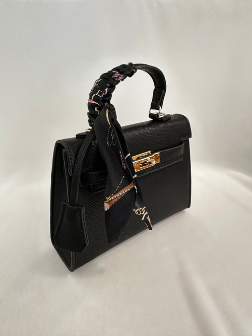 Borsa piccola fibbia e foulard ecopelle