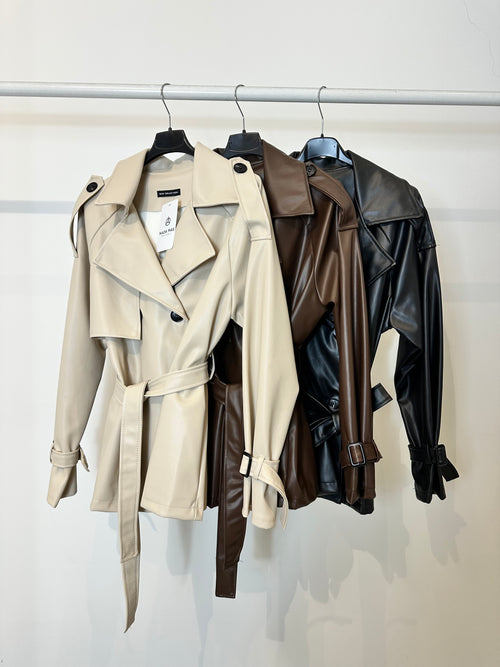 Giacca trench ecopelle