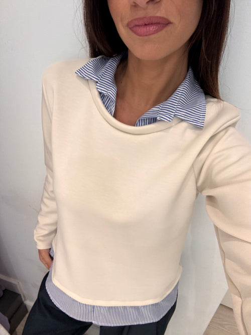 Felpa con camicia incorporata