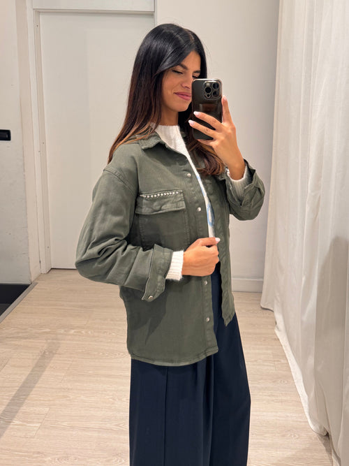 Giacca jeans strass
