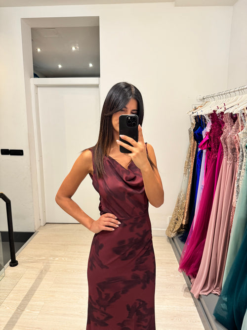 Vestito lungo fantasia scollo morbido