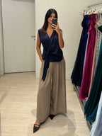 Camicia scollo incrociato nodo raso