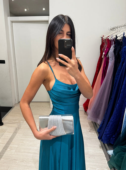Pochette elegante pieghe Lurex