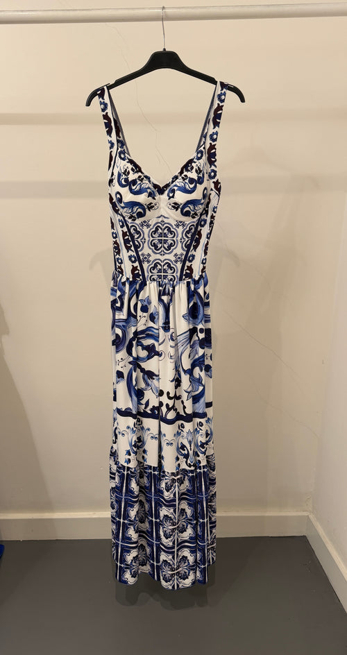 Vestito lungo fantasia damascata