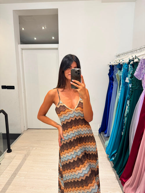 Vestito plisse fantasia Lurex