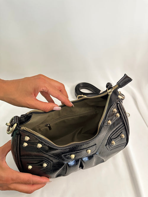 Borsa Nadia con borchie ecopelle