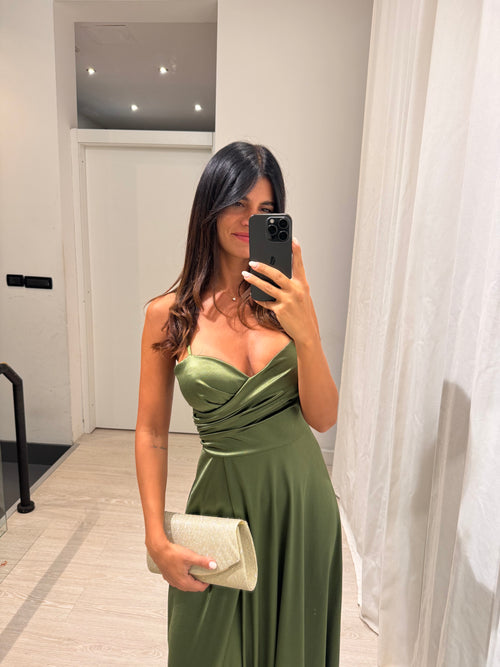 Vestito CHIARA lungo scollo incrociato morbido