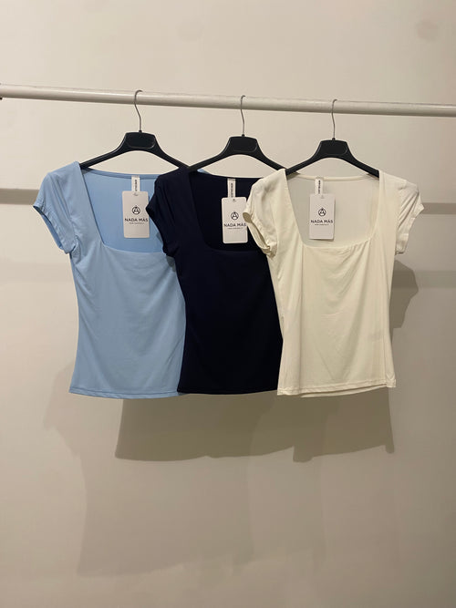 T-shirt Lycra scollo quadrato