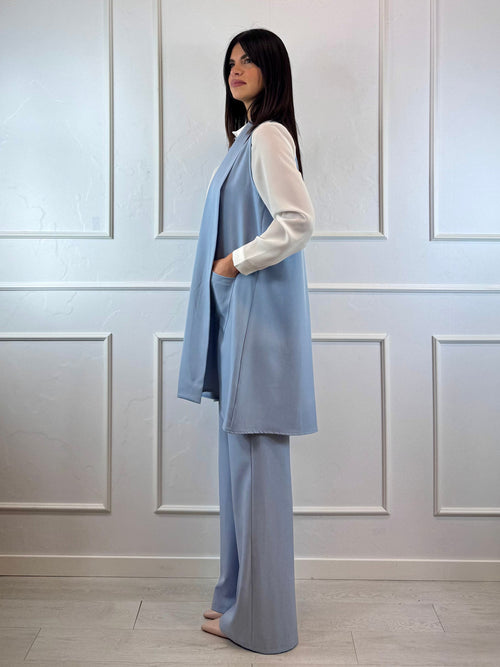 Gilet lungo con tasche