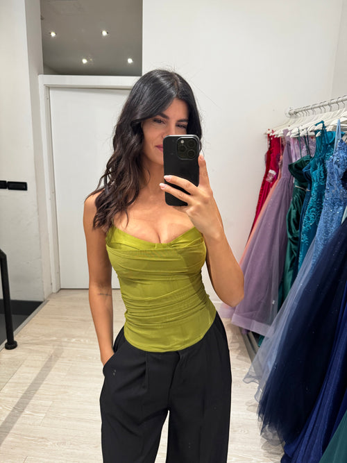 Top crop tulle stecche