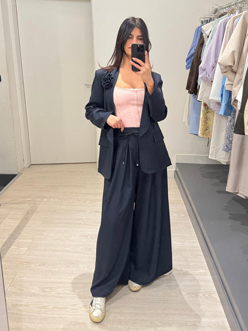 Completo giacca e pantalone palazzo pence e fiore