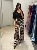 Pantalone palazzo viscosa maculato