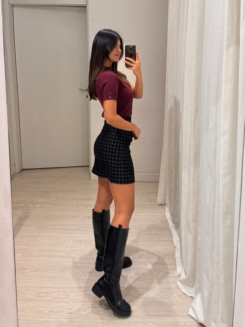 Minigonna in maglia pied de Poul