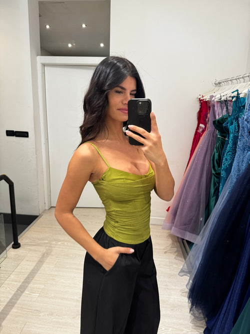 Top crop tulle stecche