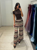 Pantalone palazzo viscosa zigzag