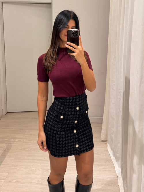 Minigonna in maglia pied de Poul