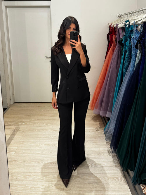 Completo giacca e pantalone inserti raso