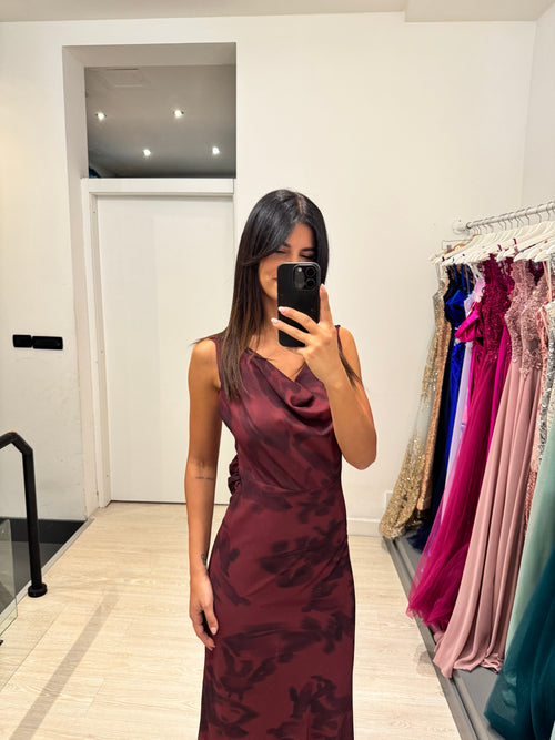 Vestito lungo fantasia scollo morbido