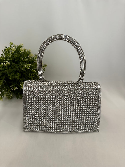 Borsetta strass manico rigido