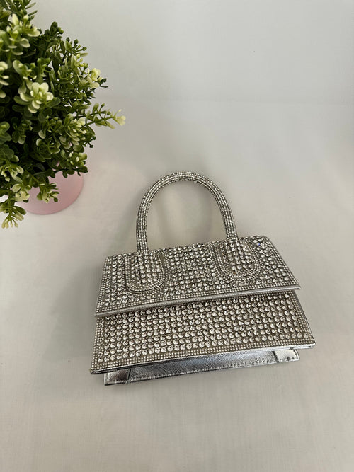 Borsetta strass manico rigido