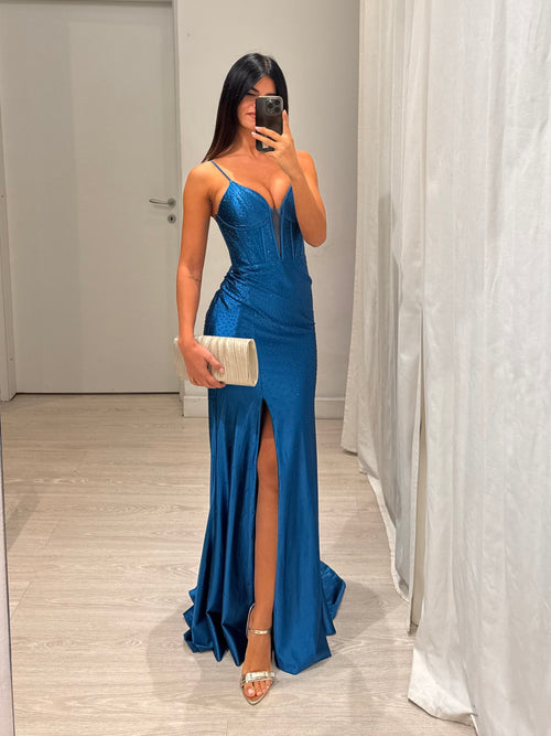 Abito cerimonia sirena tutto strass