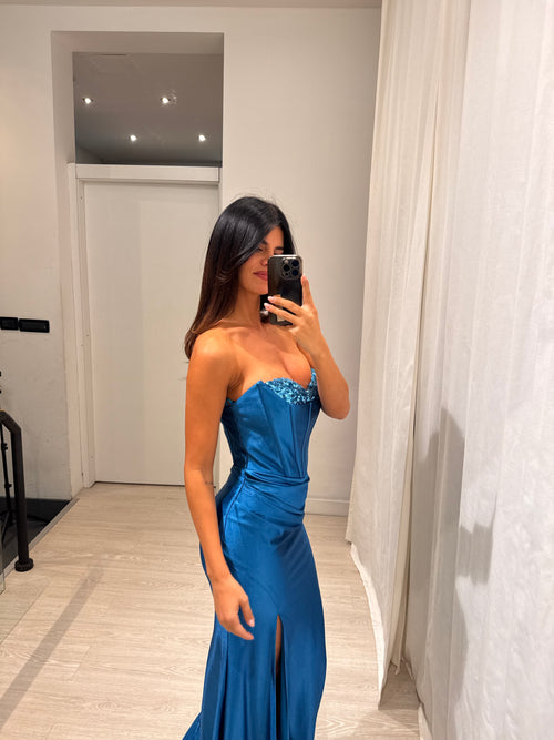 Abito cerimonia sirena corpetto paillettes