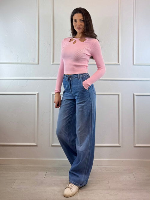 Maglia con gocce sullo scollo