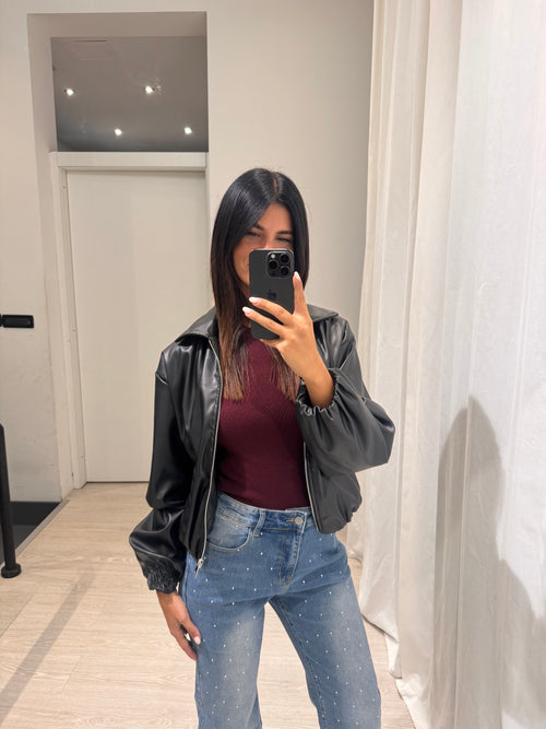 Giacca bomber ecopelle