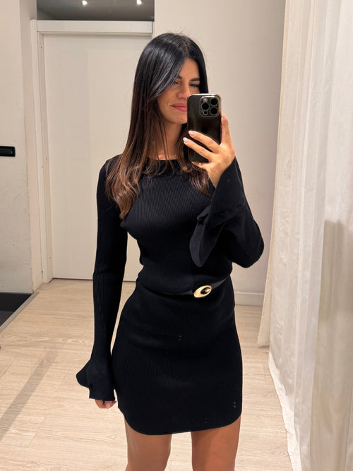 Minidress in maglia manica campana
