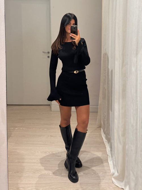 Minidress in maglia manica campana