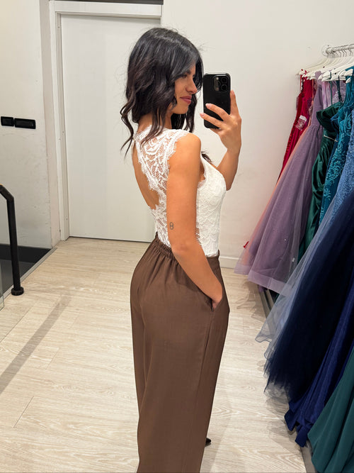 Body pizzo scollo dietro