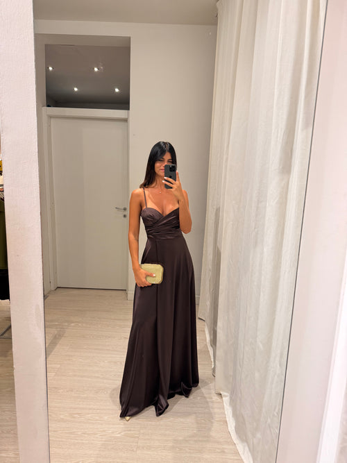 Vestito CHIARA lungo scollo incrociato morbido