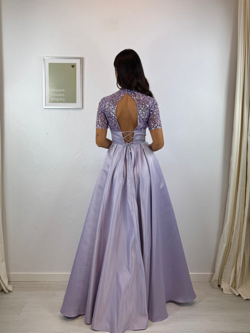 Abito Antonella manica corta paillettes