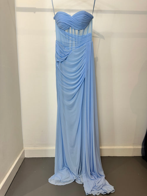 Abito cerimonia sirena lavorato in tulle fascia