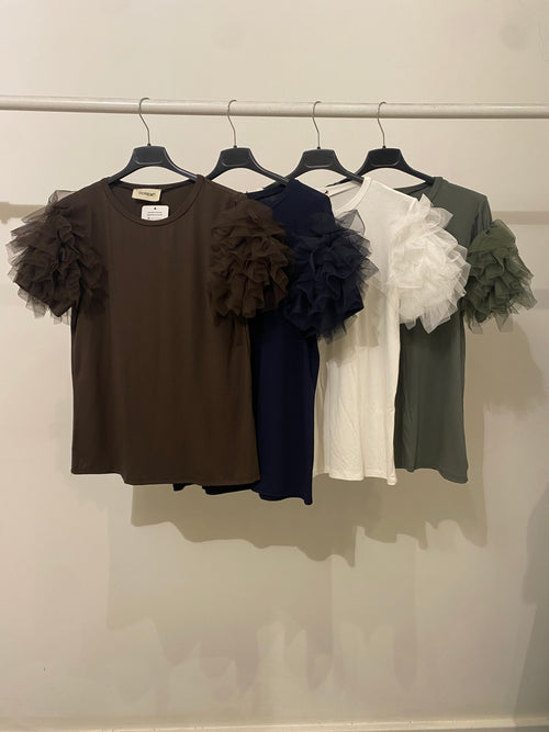 T-shirt maniche tulle