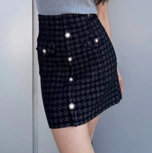 Minigonna in maglia pied de Poul