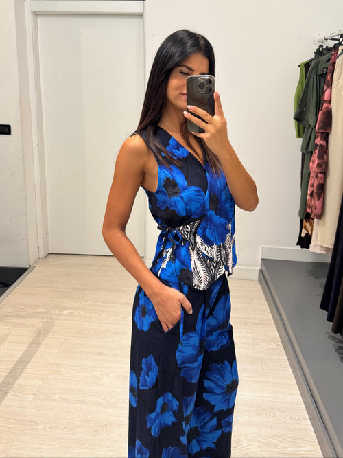 Completo fantasia fiori top e pantalone