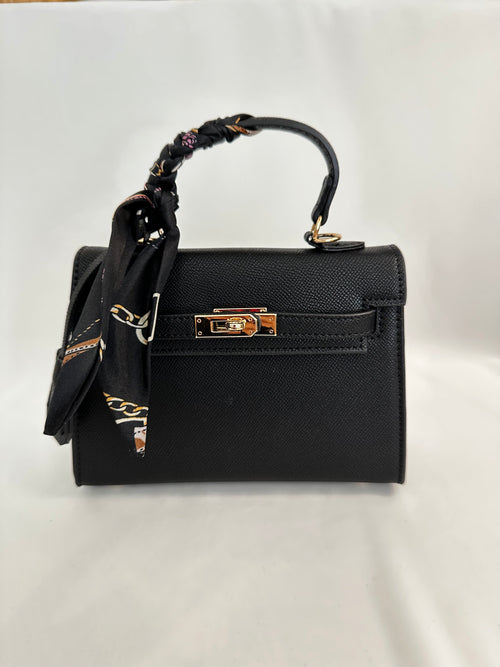 Borsa piccola fibbia e foulard ecopelle