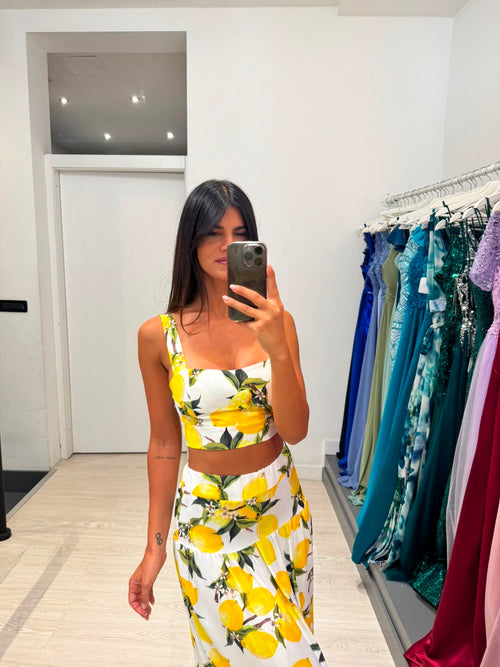 Completo limoni top e gonna