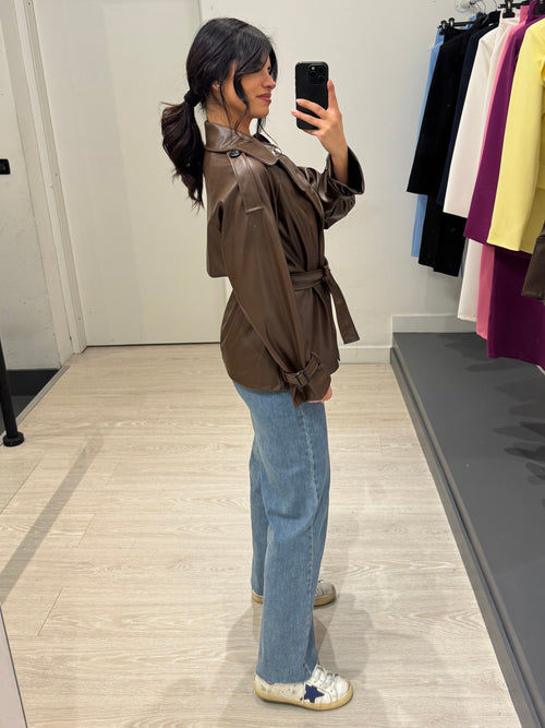 Giacca trench ecopelle